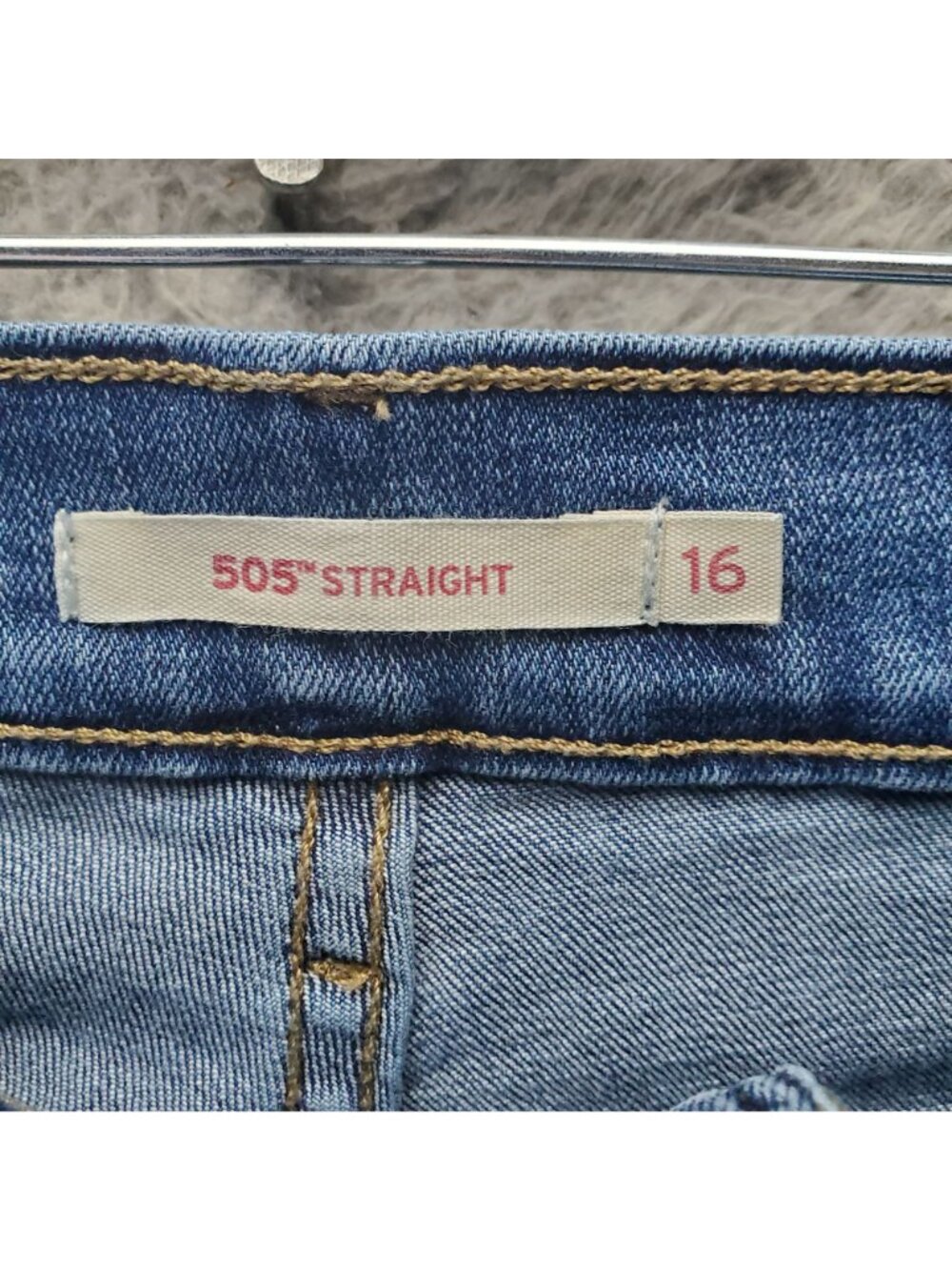 Levis Jeans Womens Size 16 Blue 505 Straight Stretch Denim Classic - Picture 2 of 13